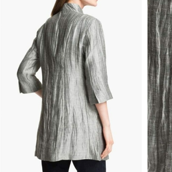 EILEEN FISHER CRINKLE LINEN  JACKET SIZE XS - Picture 3 of 7